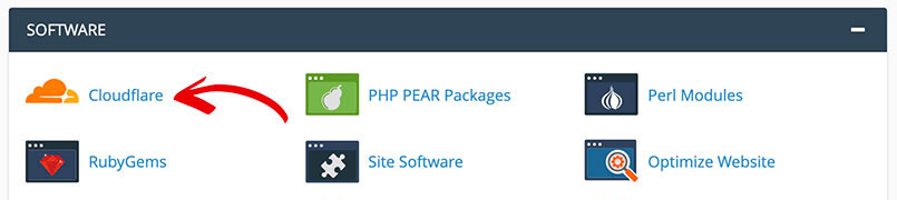 Cloudflare icon in cPanel