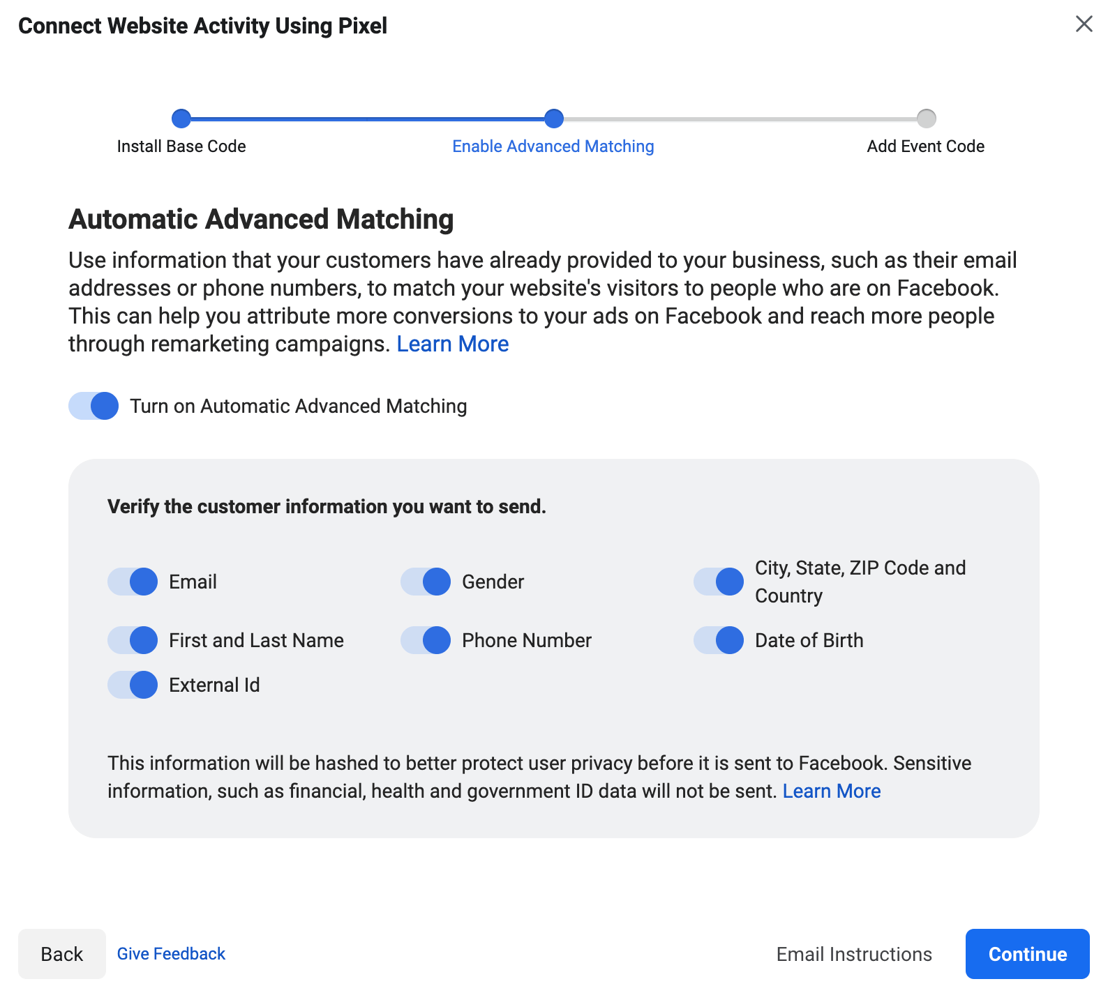 Automatic advanced matching