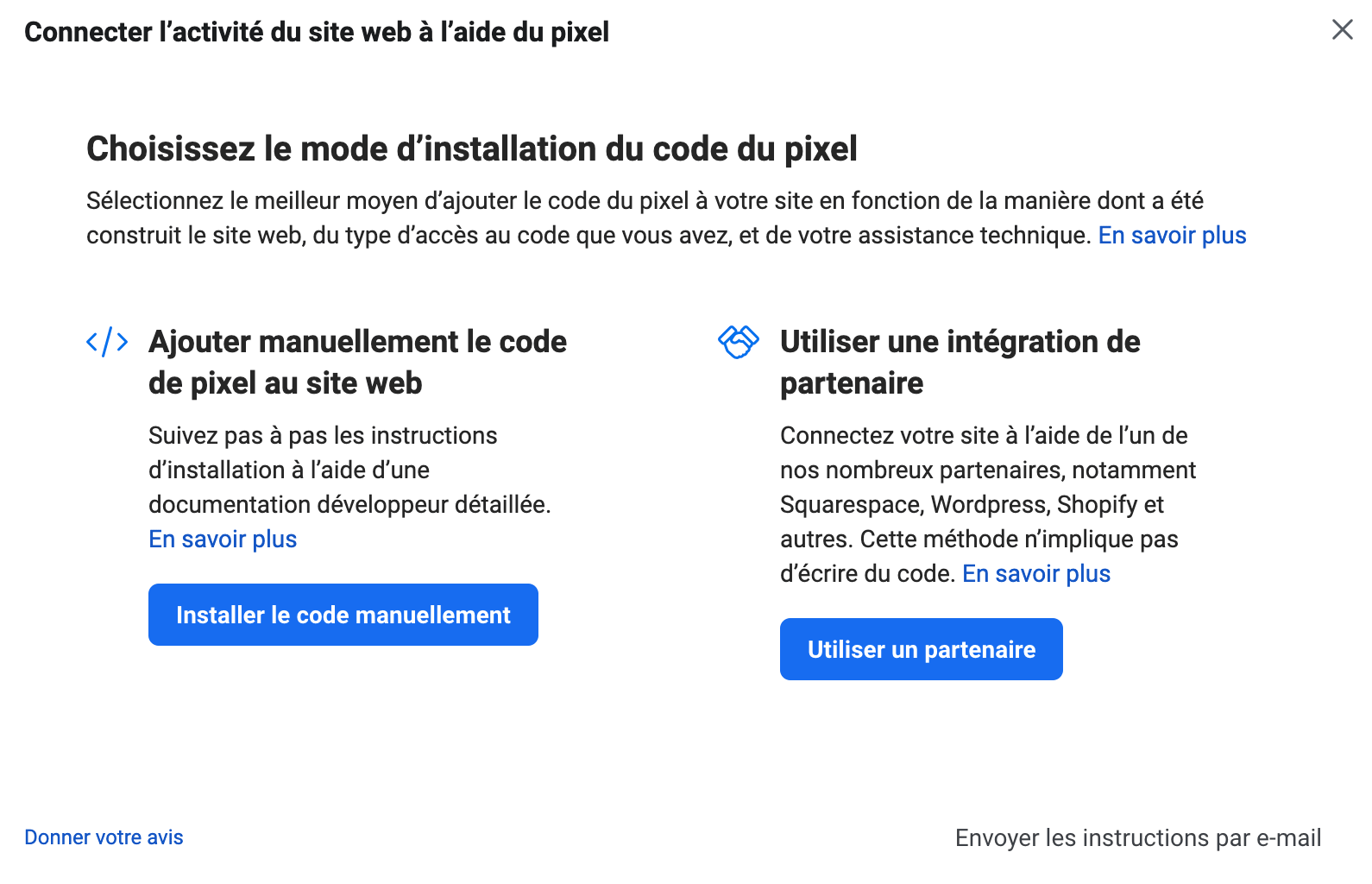 Installation Pixel Facebook