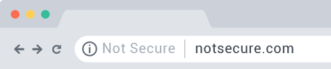 Not secure example in Google Chrome