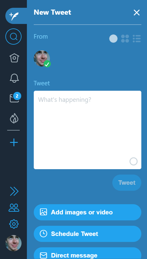 Compose a tweet on TweetDeck