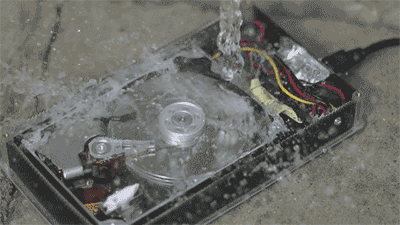 hard disk drive wet